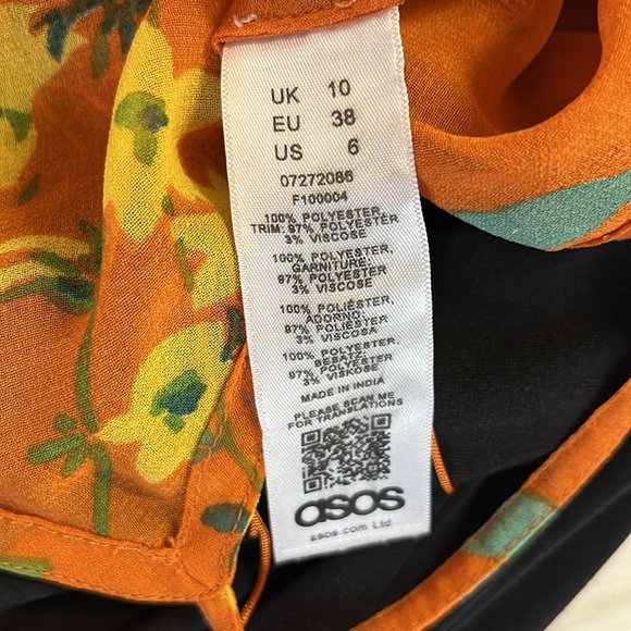 ASOS fully sheer floral crop top with long fringe - Picture 6 of 6